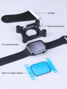 1件套屏幕保護膜和輔助工具適用於Apple Watch - 黑色 - 查看 4