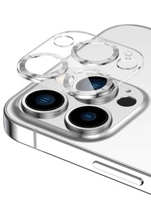 一体式透明 CD 图案相机镜头保护膜 适用于 Iphone 系列 - 銀色 - 查看 1