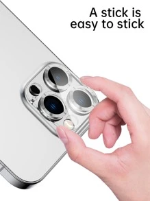 一体式透明 CD 图案相机镜头保护膜 适用于 Iphone 系列 - 銀色 - 查看 3