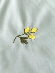 Leaf Embroidery Bedspread - Green - View 2