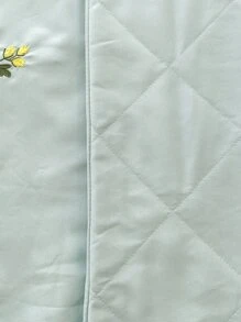 Leaf Embroidery Bedspread - Green - View 3