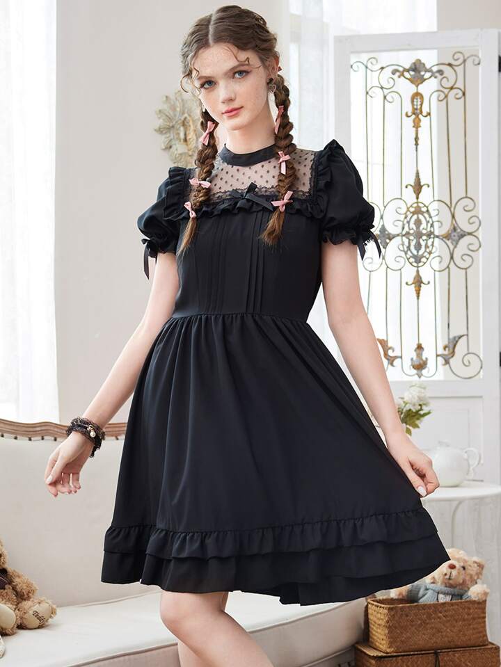 chinese dress ladies Celira Lace Ruffle Maxi Dress in Lemon Yellow main image 0