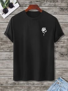 Manfinity Homme 男士印花T恤 - 黑色 - 查看 1