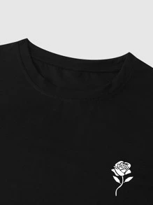 Manfinity Homme 男士印花T恤 - 黑色 - 查看 4