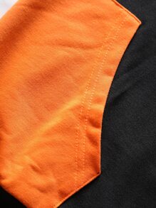 Manfinity LEGND Men Slogan Graphic Kangaroo Pocket Drawstring Hoodie & Joggers - Black - View 5