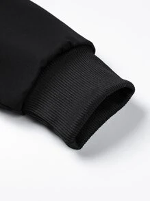 Manfinity Homme Men Color Block Letter Embroidery Drawstring Loose Hoodie - Multicolor - View 4