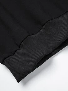 Manfinity Homme Men Color Block Letter Embroidery Drawstring Loose Hoodie - Multicolor - View 6