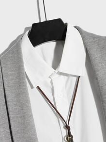 Manfinity Áo khoác cardigan nam thiết kế đơn giản - Màu Xám nhạt - Xem 3