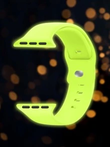 夜光运动硅胶表带适用于 40mm 38mm 41mm 44mm 45mm 46mm 42mm 49mm 女士男士，绿色柔软腕带防水替换运动表带适用于 Series Ultra 11 10 9 8 7 6 5 4 3 2 1 SE，可作为返校学生的礼物 - 青檸色 - 查看 2