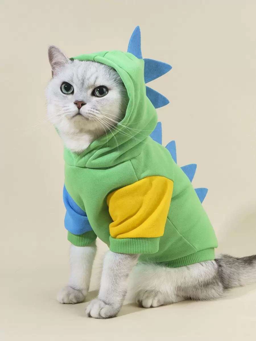 PETSIN Dinosaur Design Pet Hoodie - Multicolor - View 1