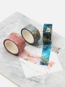 3入組金屬質感大理石紋樣式和紙膠帶 - 彩色 - 查看 1