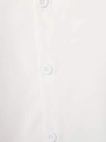 SHEIN Tween Boy Solid Button Front Shirt & Plaid Trousers - Multicolor - View 3