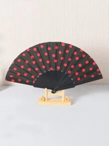 1pc Dot Pattern Portable Manual Fan