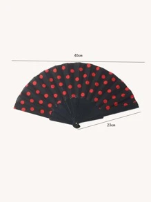 1pc Dot Pattern Portable Manual Fan