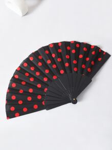 1pc Dot Pattern Portable Manual Fan