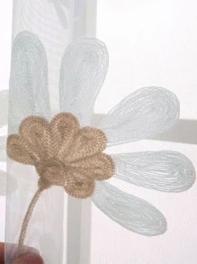 花卉刺繡單紗窗簾現代滌綸紗家居窗簾 - 彩色 - 查看 6