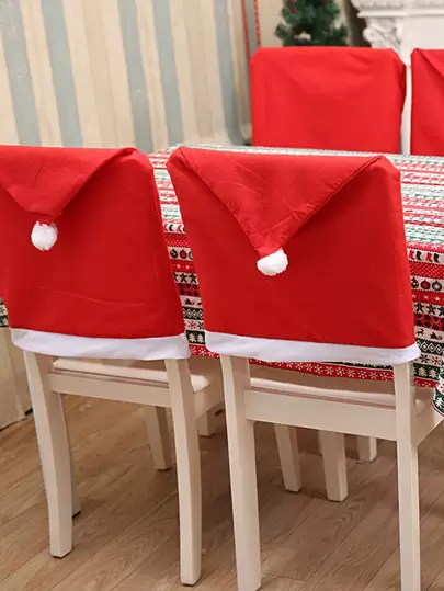 2pcsChristmasHatDesignChairCover - Popular on SHEIN