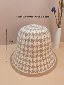 Houndstooth Pattern Bucket Hat - Multicolor - View 3
