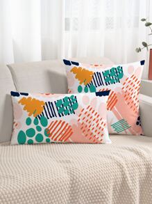 1pc Abstract Geometric Pattern Cushion Cover Without Filler - Multicolor - View 1