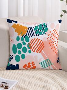 1pc Abstract Geometric Pattern Cushion Cover Without Filler - Multicolor - View 2
