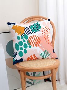 1pc Abstract Geometric Pattern Cushion Cover Without Filler - Multicolor - View 3