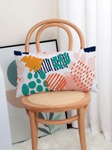 1pc Abstract Geometric Pattern Cushion Cover Without Filler - Multicolor - View 4