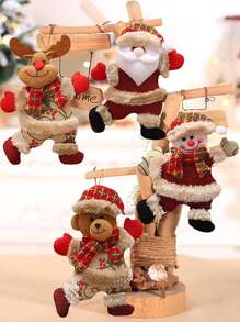 4 cái Giáng sinh Ông già Noel & Người tuyết Hình Người tuyết Treo tường - Nhiều màu - Xem 1