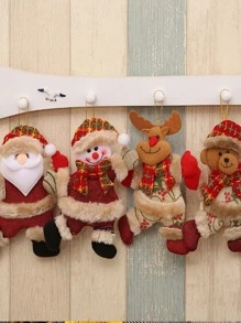 4 cái Giáng sinh Ông già Noel & Người tuyết Hình Người tuyết Treo tường - Nhiều màu - Xem 2