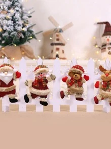 4 cái Giáng sinh Ông già Noel & Người tuyết Hình Người tuyết Treo tường - Nhiều màu - Xem 4