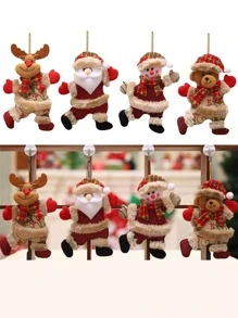4 cái Giáng sinh Ông già Noel & Người tuyết Hình Người tuyết Treo tường - Nhiều màu - Xem 6
