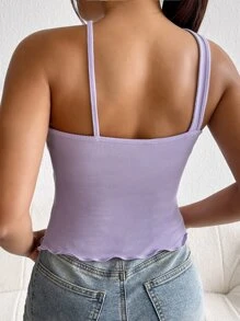 SHEIN BAE Crisscross Front Top - Lilac Purple - View 2