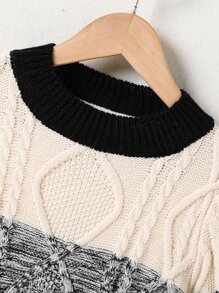 Cậu bé Tween Khối màu Xoắn Dan Áo len - màu đen - Xem 3