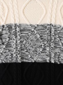 Cậu bé Tween Khối màu Xoắn Dan Áo len - màu đen - Xem 4