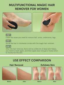 1 Máy tẩy lông bằng thủy tinh pha lê, Dụng cụ giũa chân & tẩy lông 2 trong 1, Thiết bị tẩy lông đa chức năng có thể tái sử dụng, Dụng cụ tẩy da chết không đau cho cánh tay, lưng và chân, Dễ sử dụng, Máy nhổ lông di động cho phụ nữ và nam giới - Màu đen. Sau khi sử dụng, chúng tôi khuyên bạn nên thoa kem dưỡng ẩm hoặc gel lô hội để làm dịu da. - màu đen - Xem 7