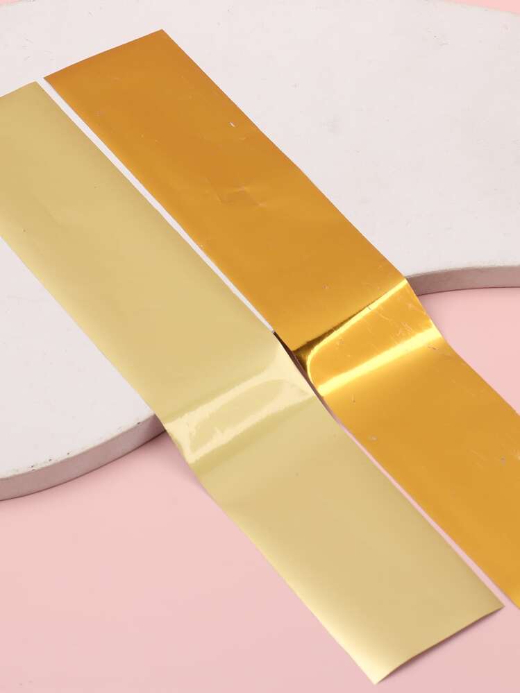 FULL BEAUTY 10ชิ้น ฟอยล์โอนรอยเล็บแบบเต็มชิ้น - สีเงิน - ดู 3