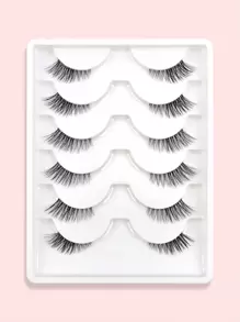 Homaylash 6 pairs of 11mm long false eyelashes - Black - View 1