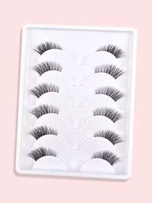 Homaylash 6 pairs of 11mm long false eyelashes - Black - View 3