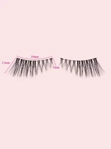 Homaylash 6 pairs of 11mm long false eyelashes - Black - View 5