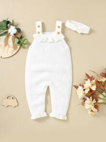 Áo len trẻ em Xù Nút màu trơn Dễ thương - trắng - Xem 4