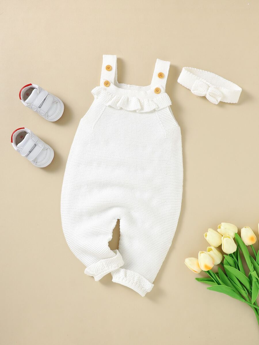 Áo len trẻ em Xù Nút màu trơn Dễ thương - trắng - Xem 1