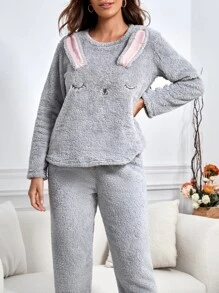 Bộ đồ ngủ Nữ Hoạt hình Dễ thương - Màu Xám nhạt - Xem 5