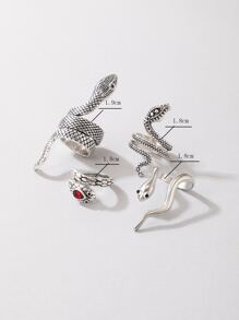 imoli 4 chiếc nhẫn thiết kế rắn - Màu Bạc Cổ - Xem 5