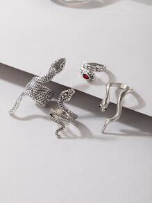 imoli 4 chiếc nhẫn thiết kế rắn - Màu Bạc Cổ - Xem 7