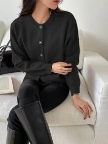 DAZY Button Front Cardigan,Long Sleeve Tops,Fall Clothes Jacket