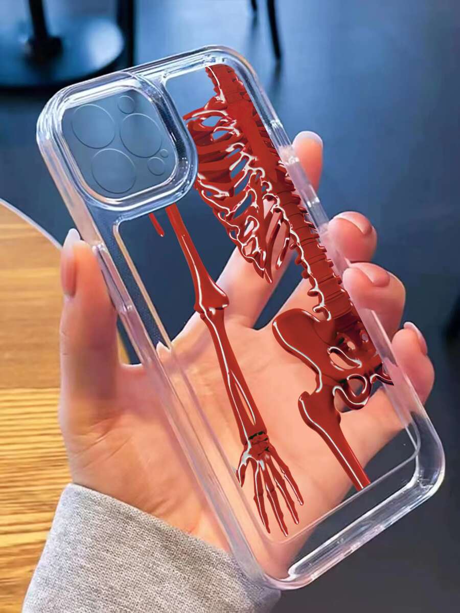 Skeleton Pattern Clear Phone Case,International Version, Not The Domestic Version - Multicolor - View 1