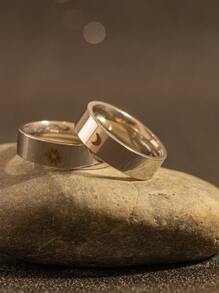 時尚流行2件套男士太陽和月亮細節戒指不銹鋼，適合珠寶禮物和時尚外觀