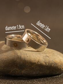 時尚流行2件套男士太陽和月亮細節戒指不銹鋼，適合珠寶禮物和時尚外觀