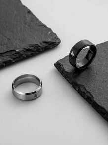 Thời trang và phổ biến 2 chiếc nhẫn nam có chi tiết tia chớp bằng thép không gỉ để làm quà tặng trang sức và cho vẻ ngoài sành điệu - Nhiều màu - Xem 2