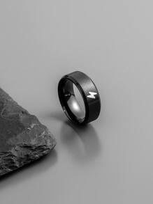 Thời trang và phổ biến 2 chiếc nhẫn nam có chi tiết tia chớp bằng thép không gỉ để làm quà tặng trang sức và cho vẻ ngoài sành điệu - Nhiều màu - Xem 3