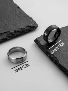 Thời trang và phổ biến 2 chiếc nhẫn nam có chi tiết tia chớp bằng thép không gỉ để làm quà tặng trang sức và cho vẻ ngoài sành điệu - Nhiều màu - Xem 4
